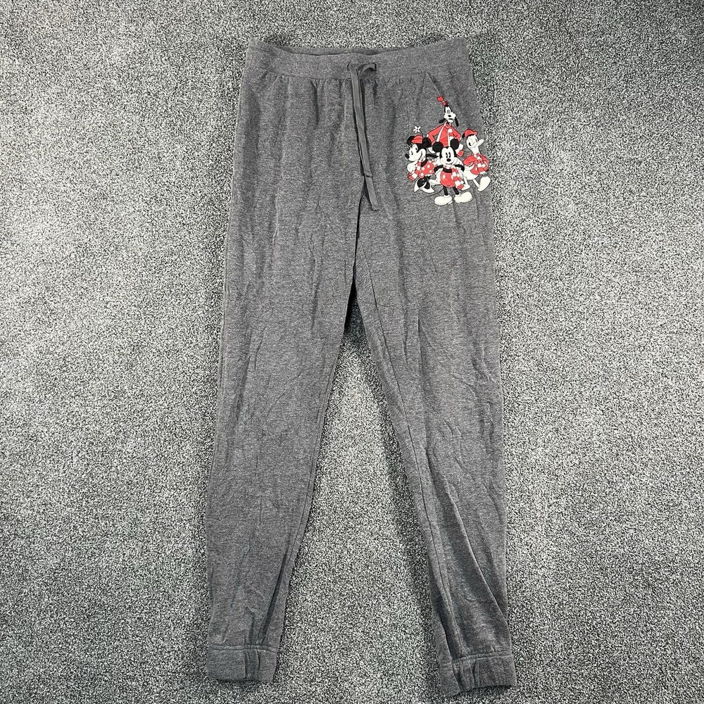 Disney Mickey And Friends Womens Small Gray Jogger Sweatpants Minnie Goofy